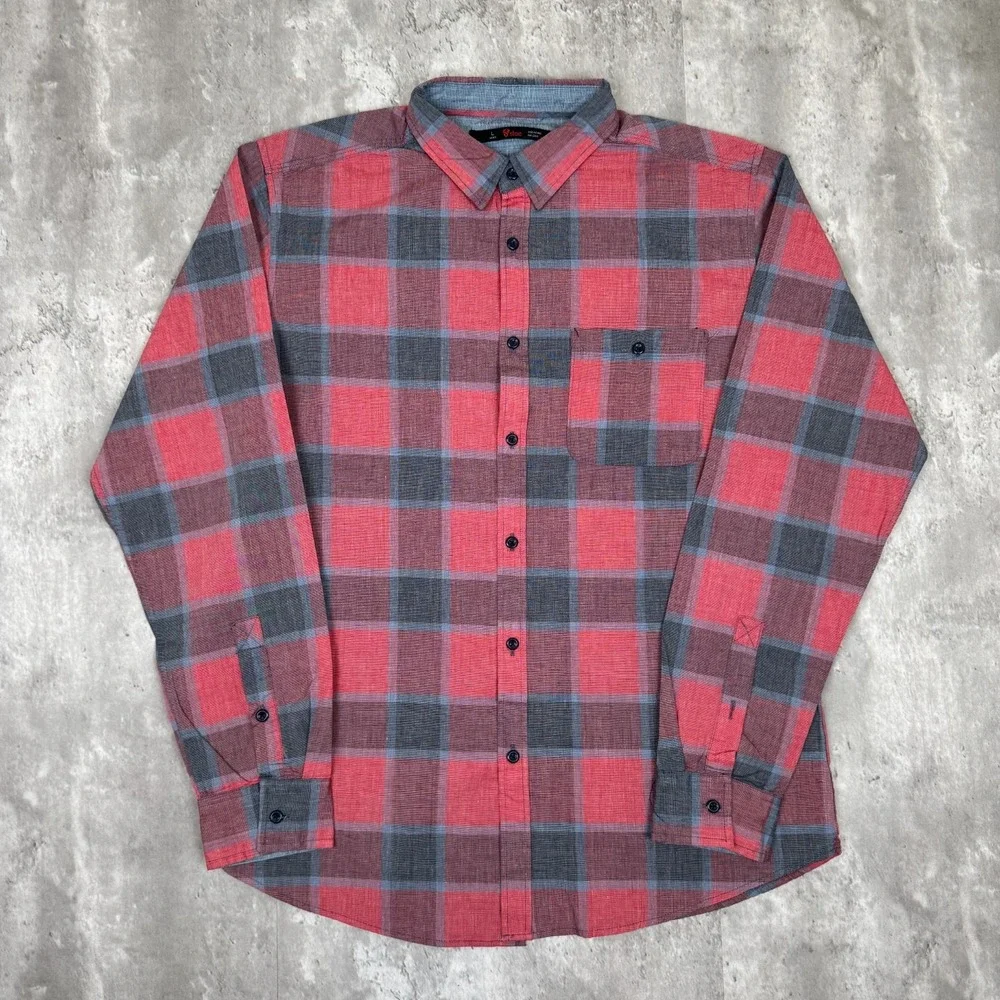 Stoic Jasper Plaid Flannel Shirt Mens Large Red Outdoors Hunting Lumberjack NWT